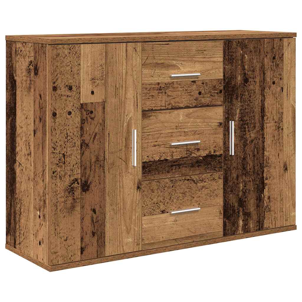 Dressoir 90x29,5x65 cm bewerkt hout oud houtkleurig is nu te koop bij PeponiXL, paradijselijk wonen!