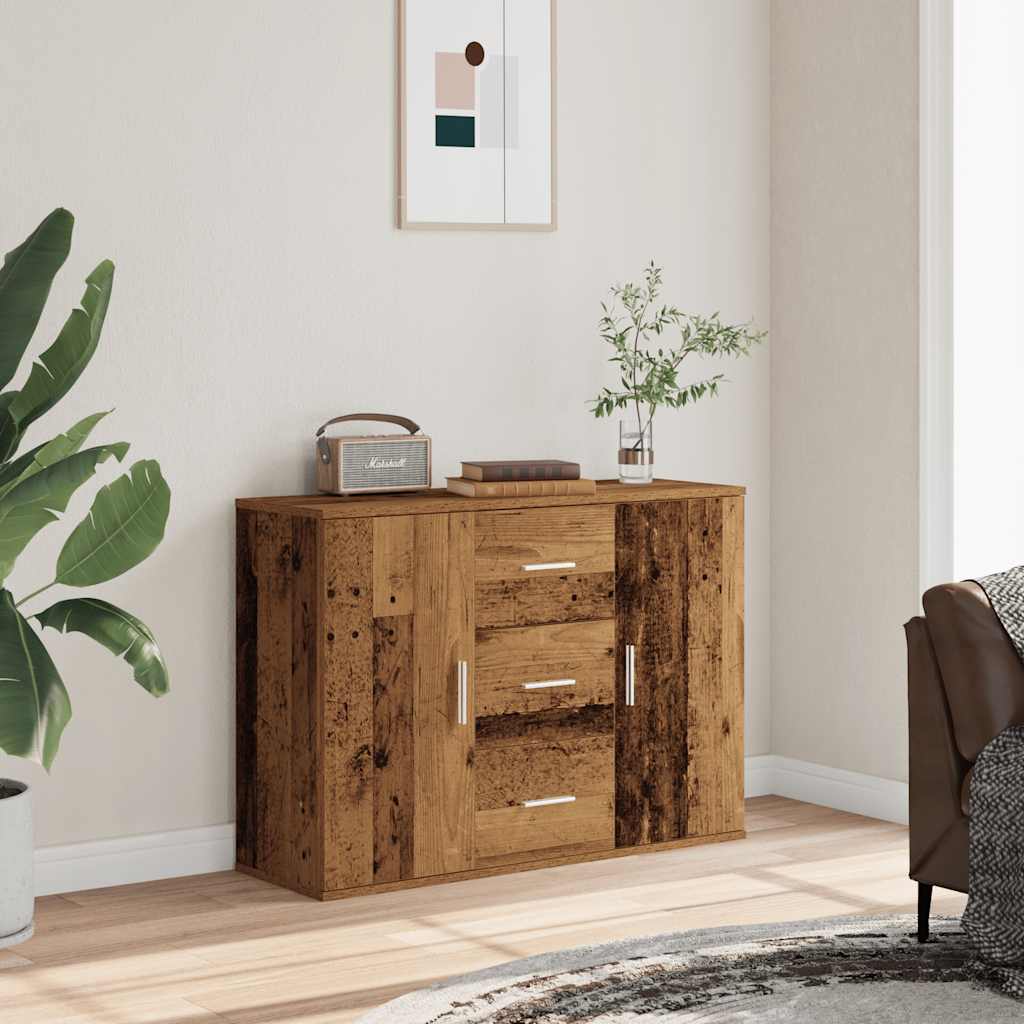Dressoir 90x29,5x65 cm bewerkt hout oud houtkleurig is nu te koop bij PeponiXL, paradijselijk wonen!