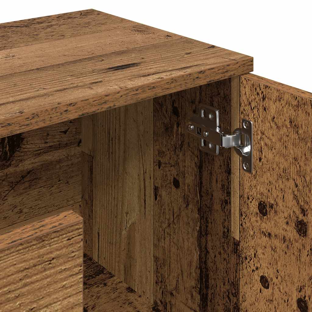 Dressoir 90x29,5x65 cm bewerkt hout oud houtkleurig is nu te koop bij PeponiXL, paradijselijk wonen!