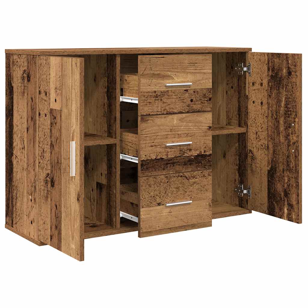 Dressoir 90x29,5x65 cm bewerkt hout oud houtkleurig is nu te koop bij PeponiXL, paradijselijk wonen!