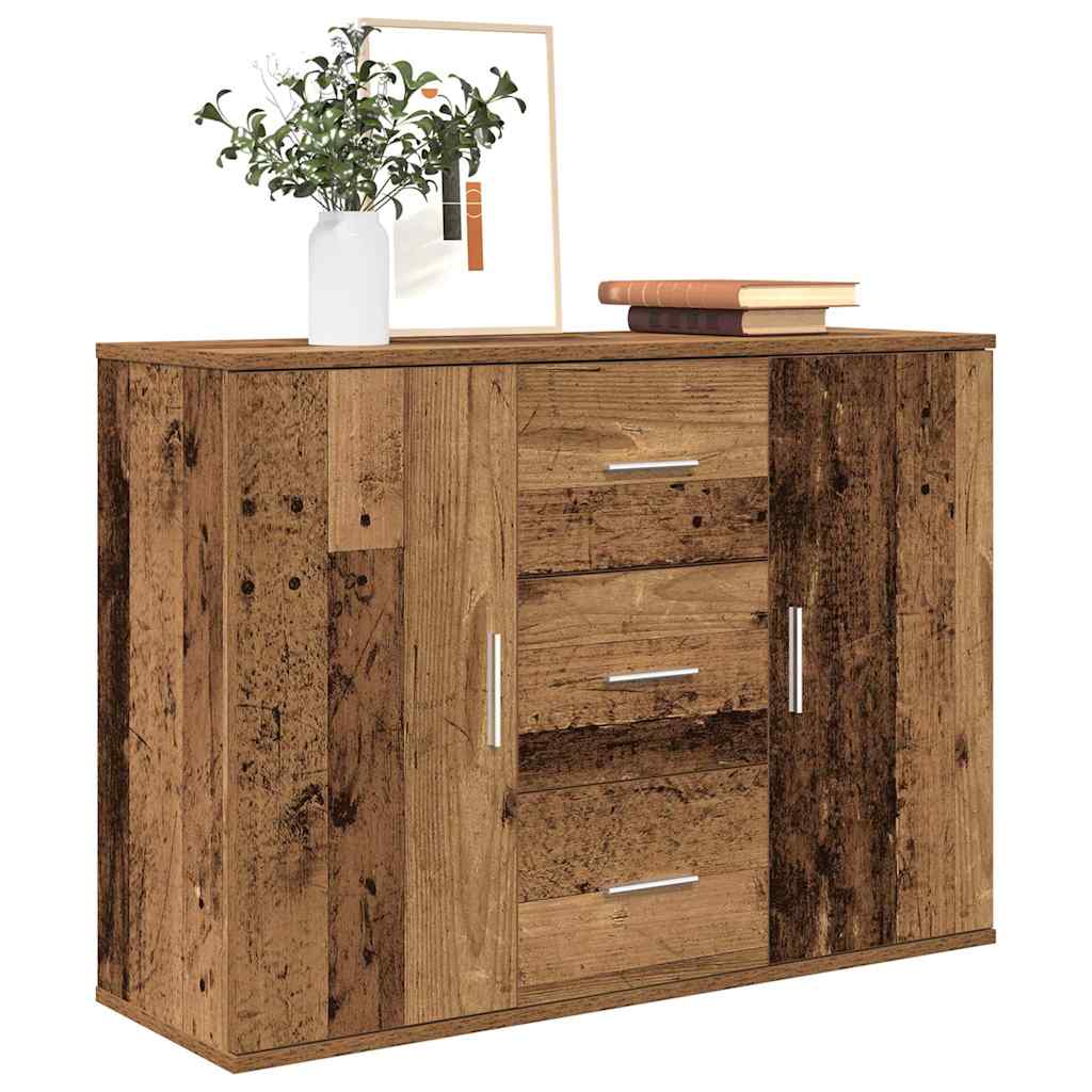 Dressoir 90x29,5x65 cm bewerkt hout oud houtkleurig is nu te koop bij PeponiXL, paradijselijk wonen!
