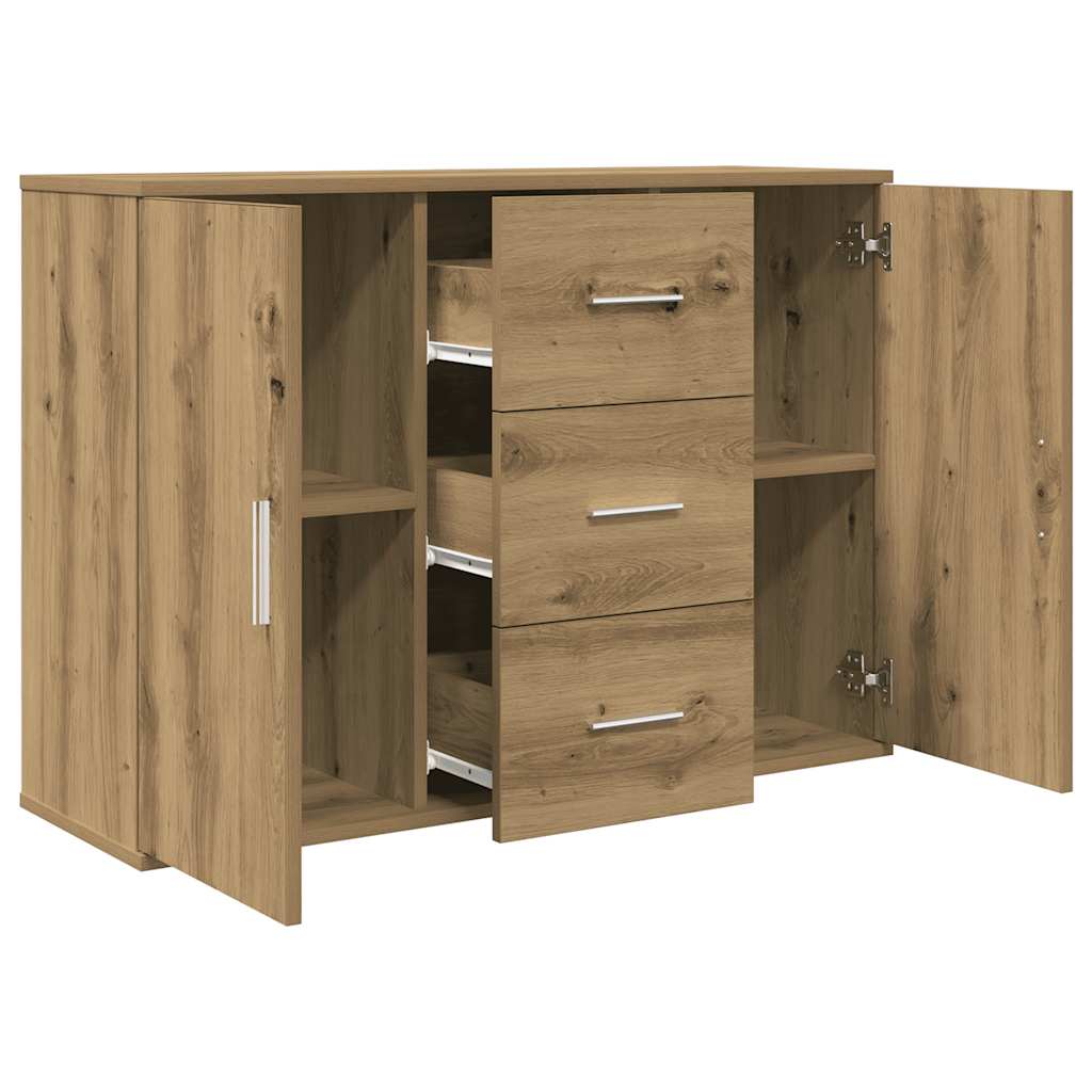 Dressoir 90x29,5x65 cm bewerkt hout artisanaal eikenkleur is nu te koop bij PeponiXL, paradijselijk wonen!