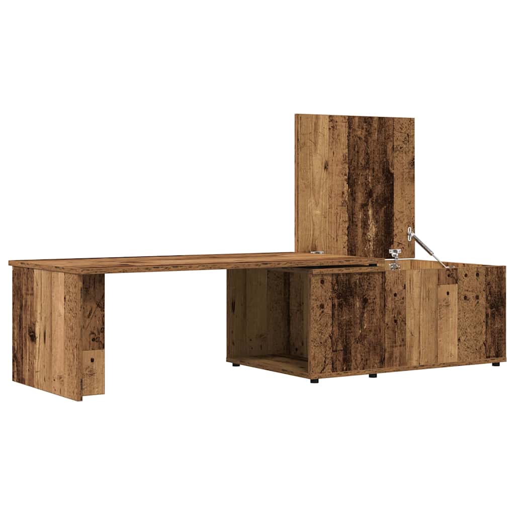 Salontafel 150x50x35 cm bewerkt hout oud houtkleurig is nu te koop bij PeponiXL, paradijselijk wonen!