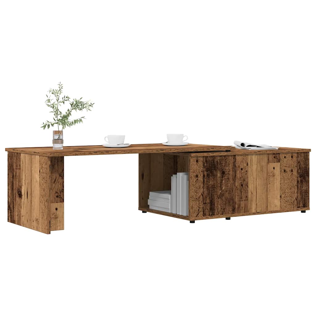 Salontafel 150x50x35 cm bewerkt hout oud houtkleurig is nu te koop bij PeponiXL, paradijselijk wonen!
