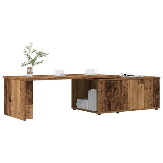 Salontafel 150x50x35 cm bewerkt hout oud houtkleurig is nu te koop bij PeponiXL, paradijselijk wonen!