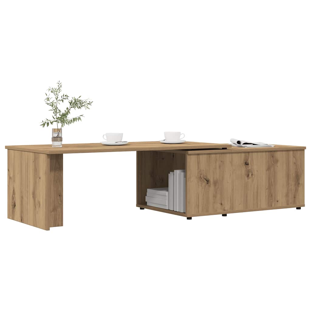 Salontafel 150x50x35 cm bewerkt hout artisanaal eikenkleur is nu te koop bij PeponiXL, paradijselijk wonen!