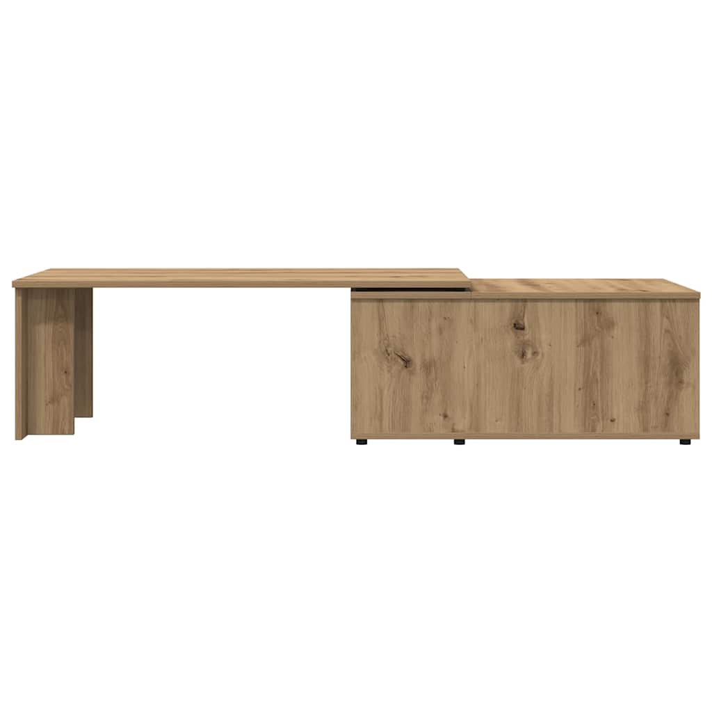 Salontafel 150x50x35 cm bewerkt hout artisanaal eikenkleur is nu te koop bij PeponiXL, paradijselijk wonen!