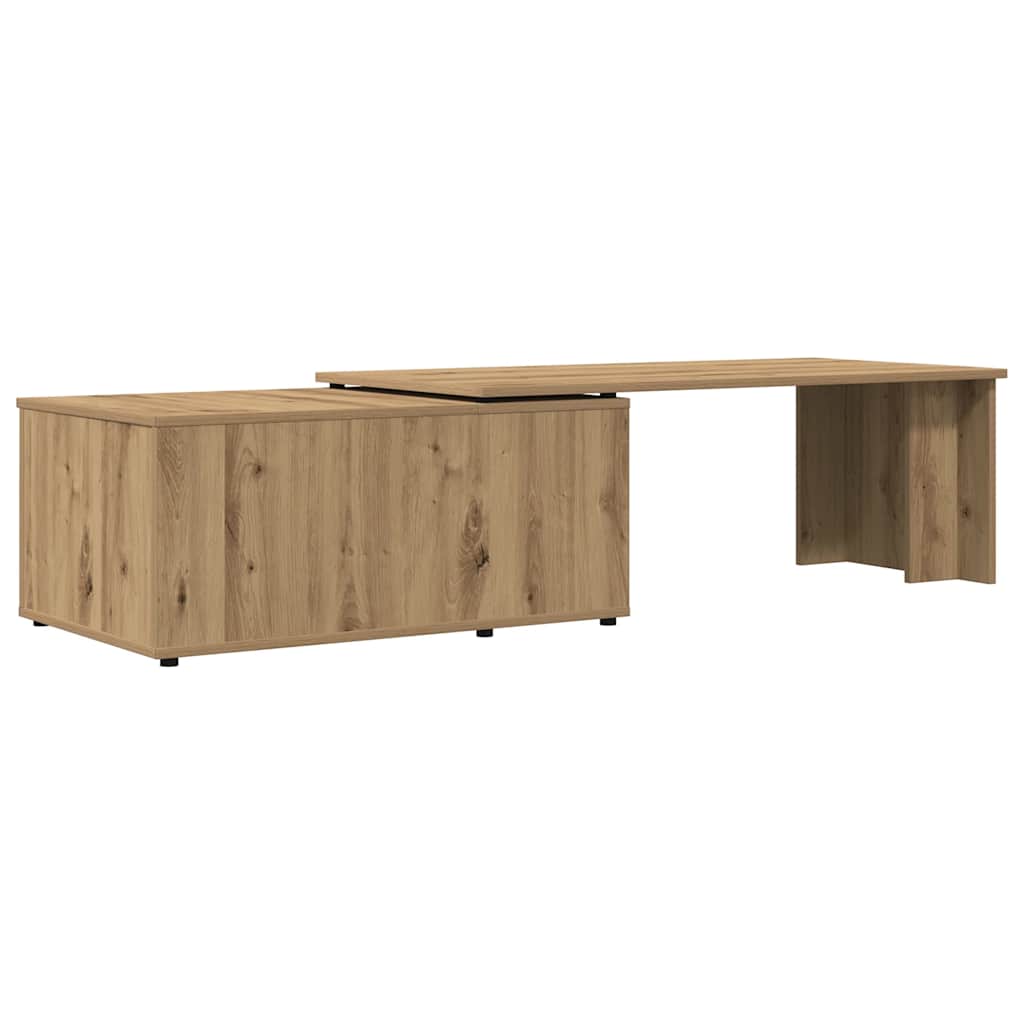Salontafel 150x50x35 cm bewerkt hout artisanaal eikenkleur is nu te koop bij PeponiXL, paradijselijk wonen!