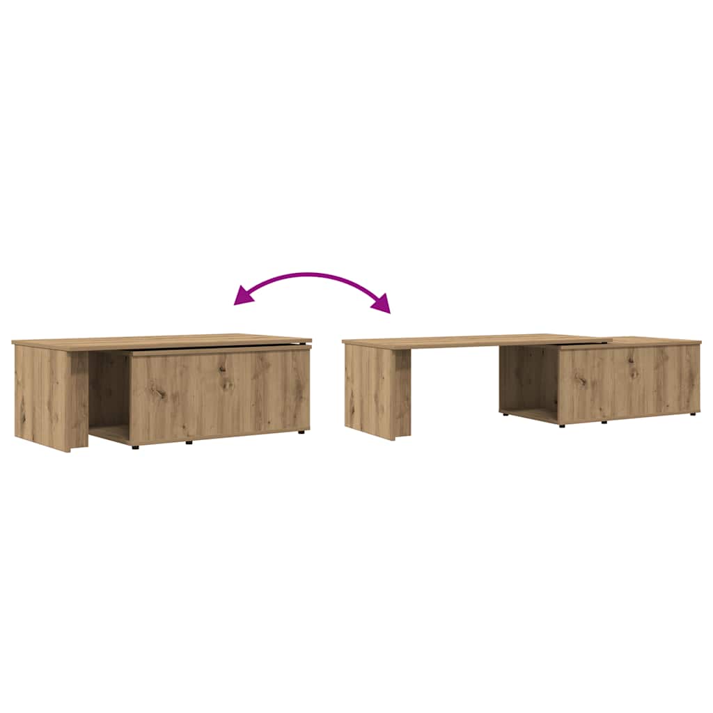 Salontafel 150x50x35 cm bewerkt hout artisanaal eikenkleur is nu te koop bij PeponiXL, paradijselijk wonen!