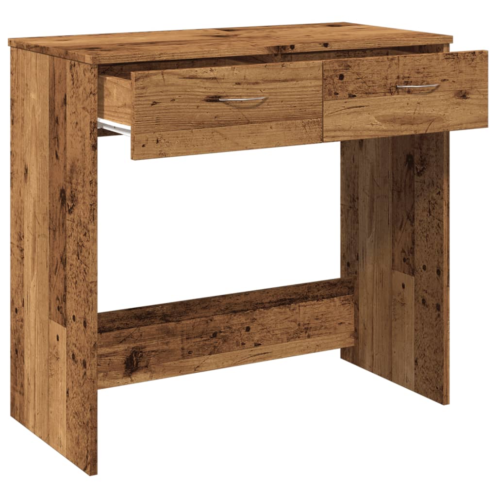 Bureau 80x40x75 cm bewerkt hout oud houtkleurig is nu te koop bij PeponiXL, paradijselijk wonen!