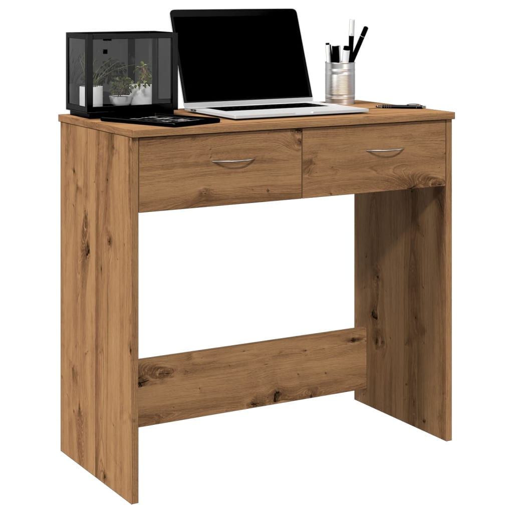 Bureau 80x40x75 cm bewerkt hout artisanaal eikenkleurig is nu te koop bij PeponiXL, paradijselijk wonen!