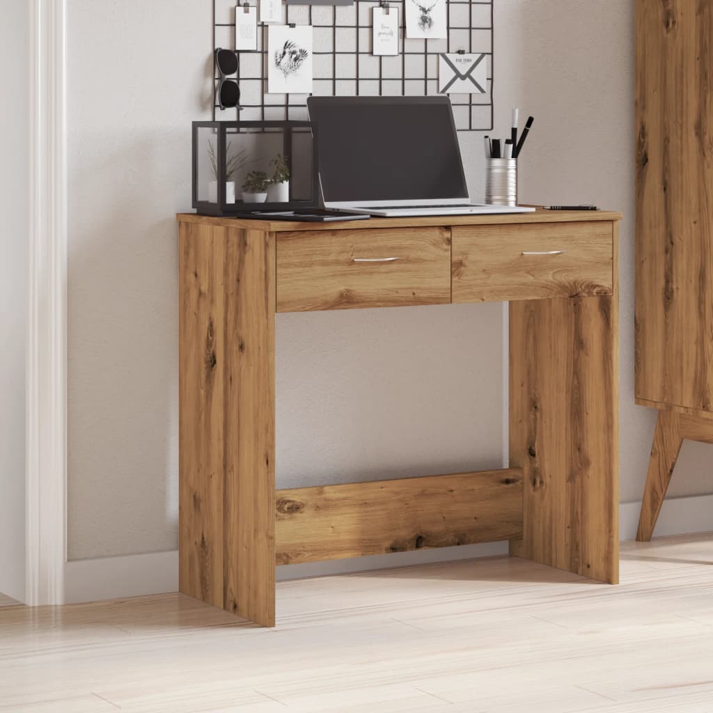 Bureau 80x40x75 cm bewerkt hout artisanaal eikenkleurig is nu te koop bij PeponiXL, paradijselijk wonen!