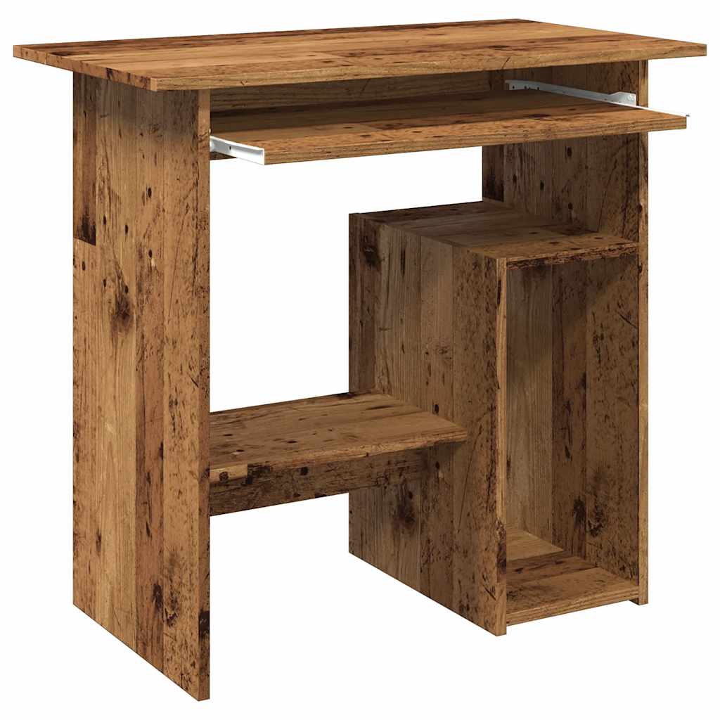 Bureau 80x45x74 cm bewerkt hout oud houtkleurig is nu te koop bij PeponiXL, paradijselijk wonen!