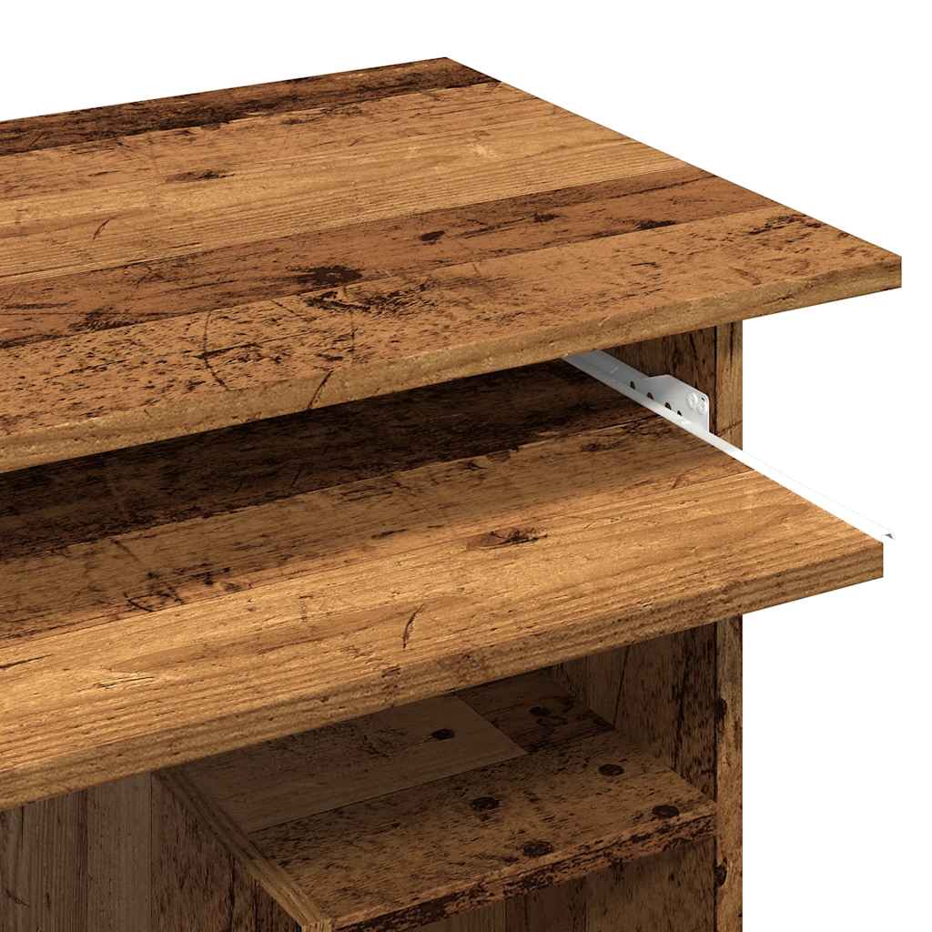 Bureau 80x45x74 cm bewerkt hout oud houtkleurig is nu te koop bij PeponiXL, paradijselijk wonen!