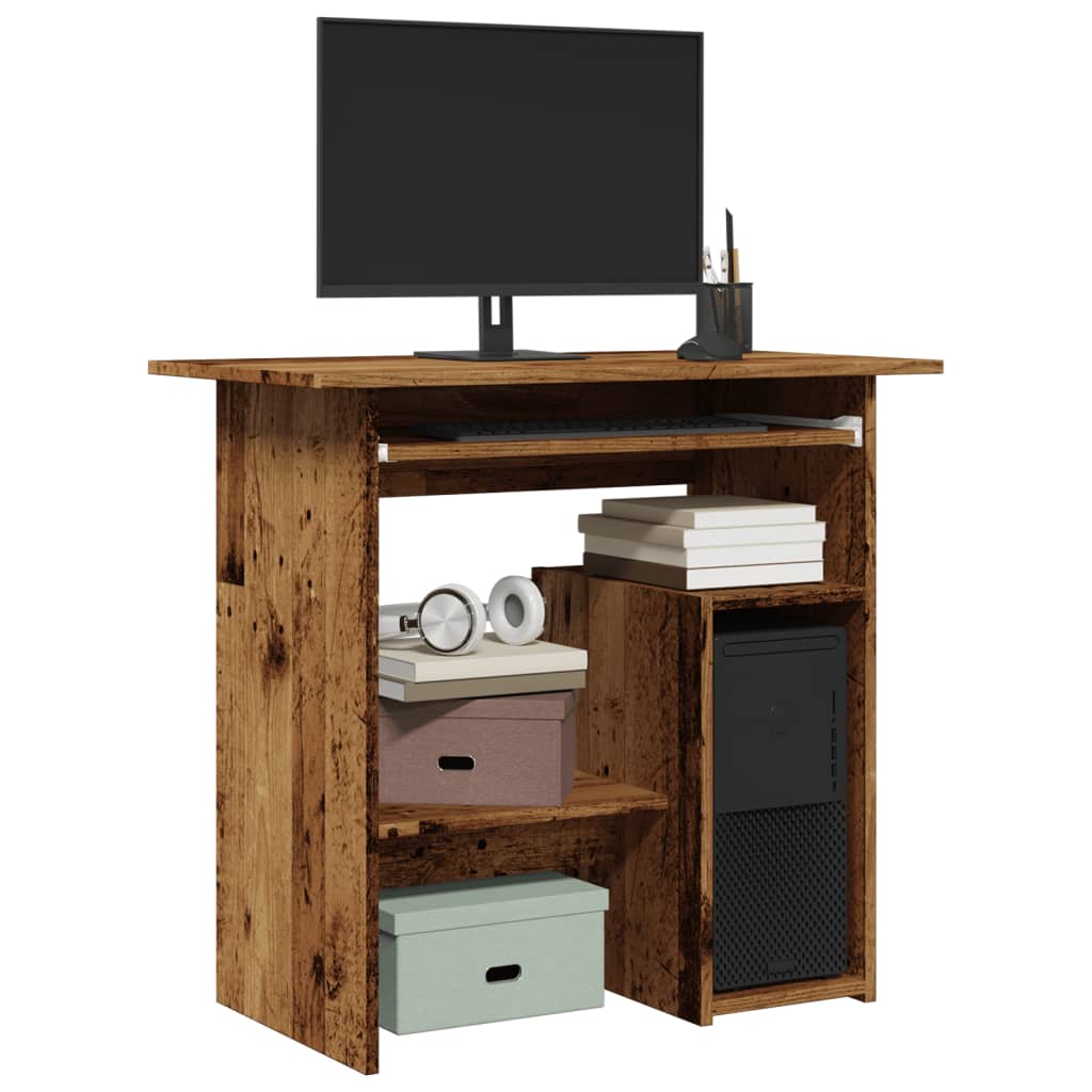 Bureau 80x45x74 cm bewerkt hout oud houtkleurig is nu te koop bij PeponiXL, paradijselijk wonen!