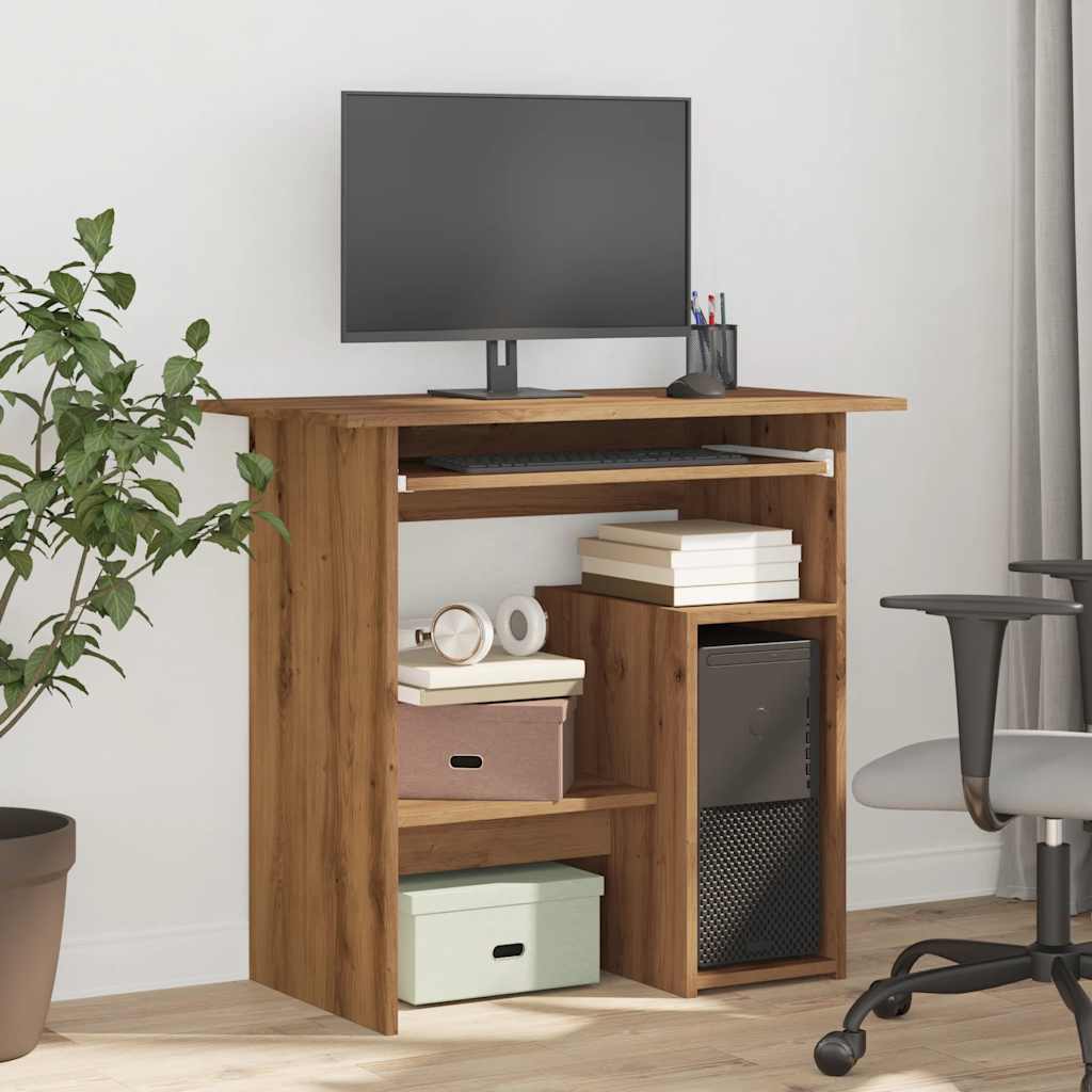 Bureau 80x45x74 cm bewerkt hout artisanaal eikenkleur is nu te koop bij PeponiXL, paradijselijk wonen!