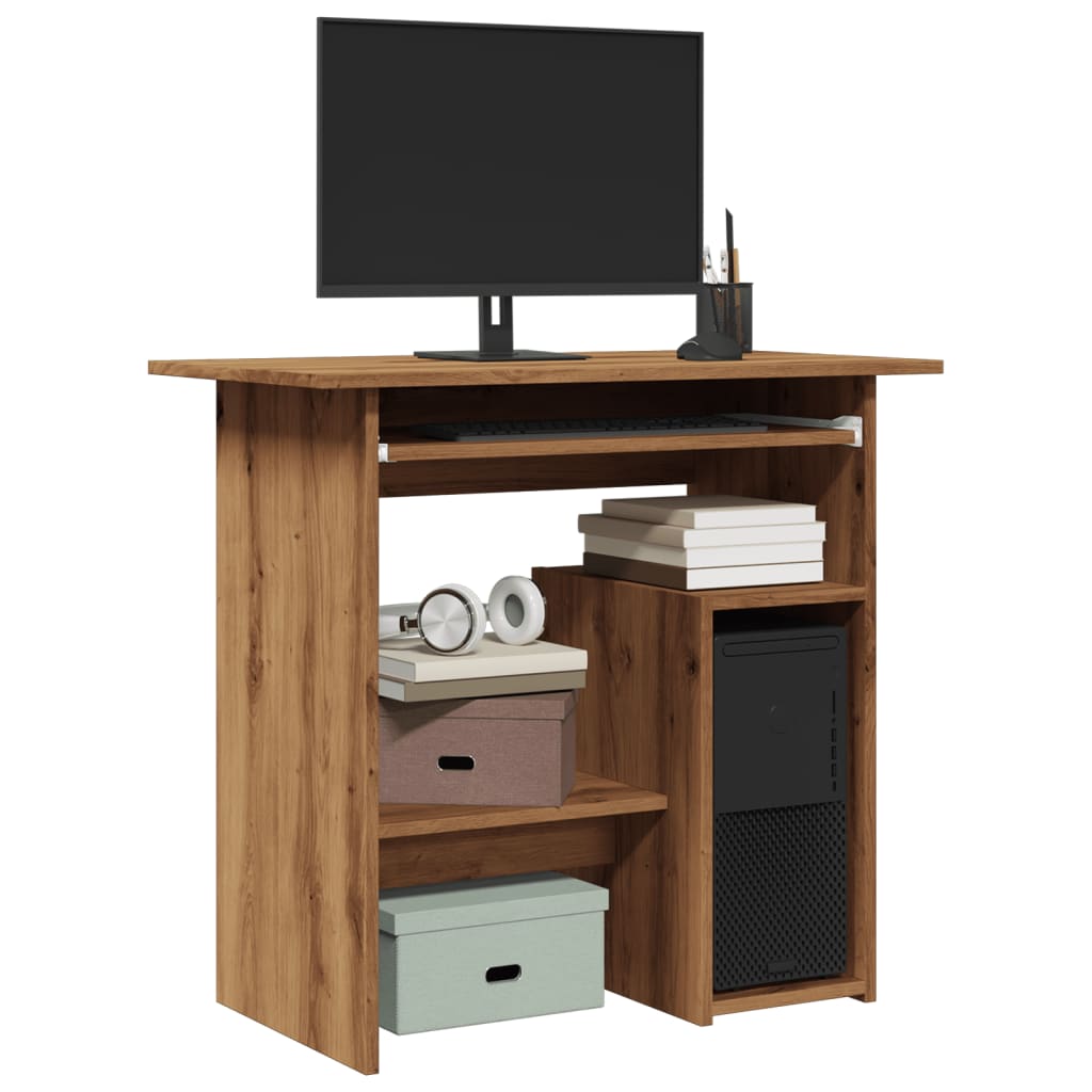 Bureau 80x45x74 cm bewerkt hout artisanaal eikenkleur is nu te koop bij PeponiXL, paradijselijk wonen!