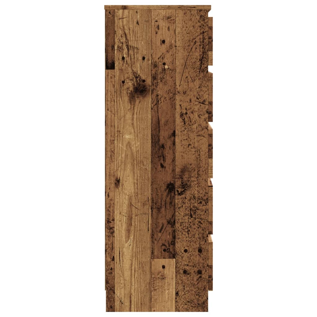 Ladekast 60x36x103 cm bewerkt hout oud houtkleurig is nu te koop bij PeponiXL, paradijselijk wonen!