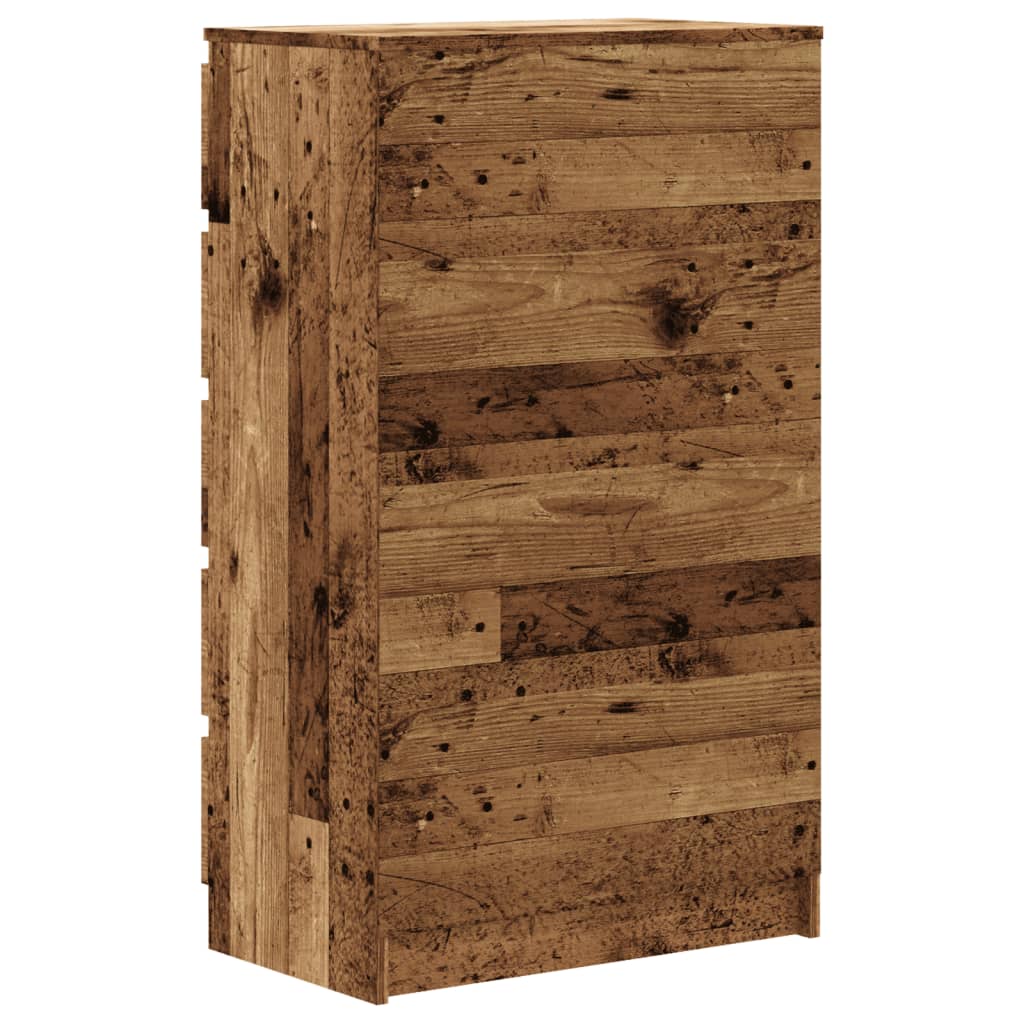 Ladekast 60x36x103 cm bewerkt hout oud houtkleurig is nu te koop bij PeponiXL, paradijselijk wonen!