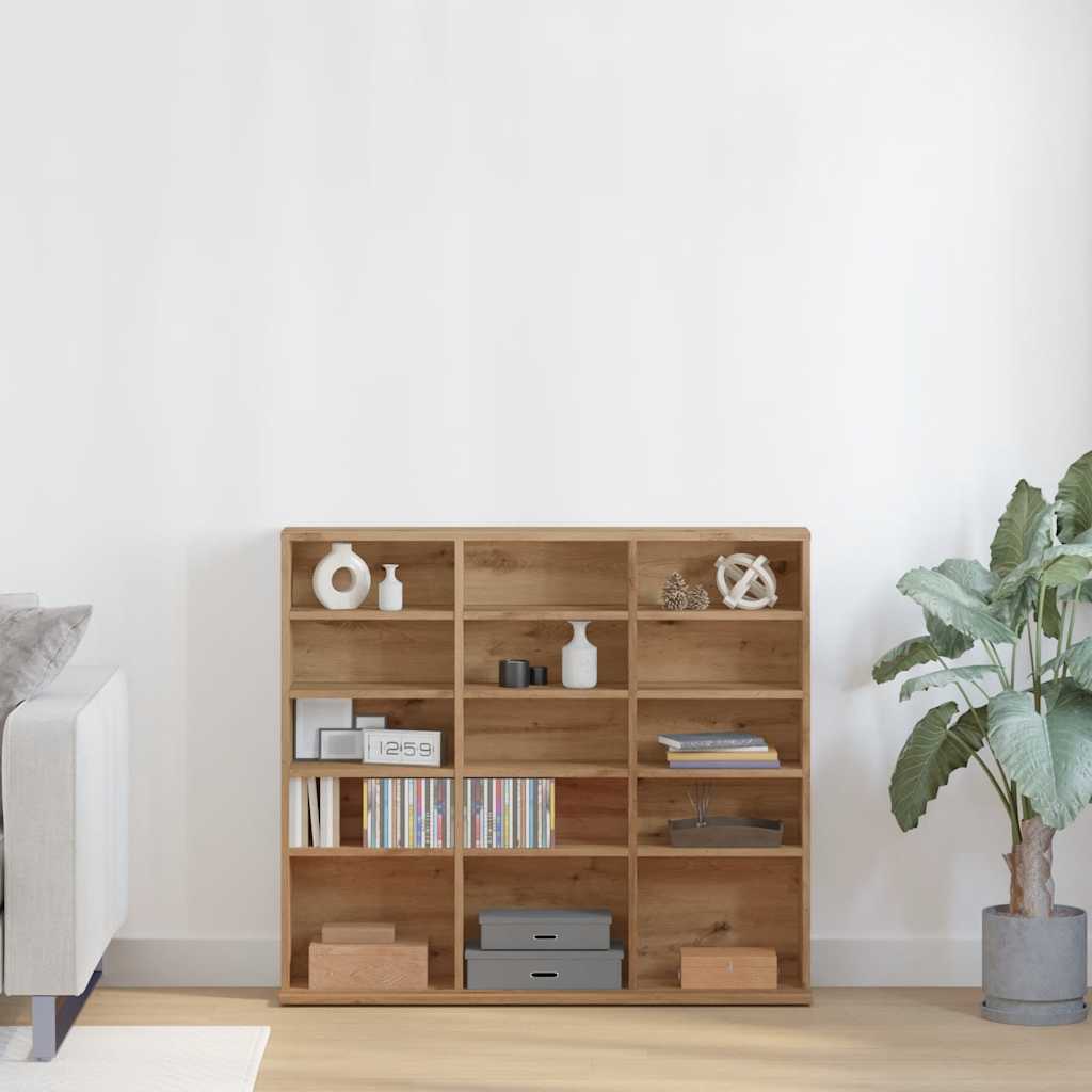Cd-kast 100x23x89,5 cm bewerkt hout artisanaal eikenkleurig is nu te koop bij PeponiXL, paradijselijk wonen!