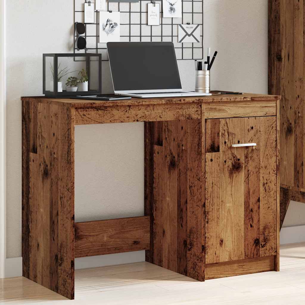 Bureau 100x50x76 cm bewerkt hout oud houtkleurig is nu te koop bij PeponiXL, paradijselijk wonen!