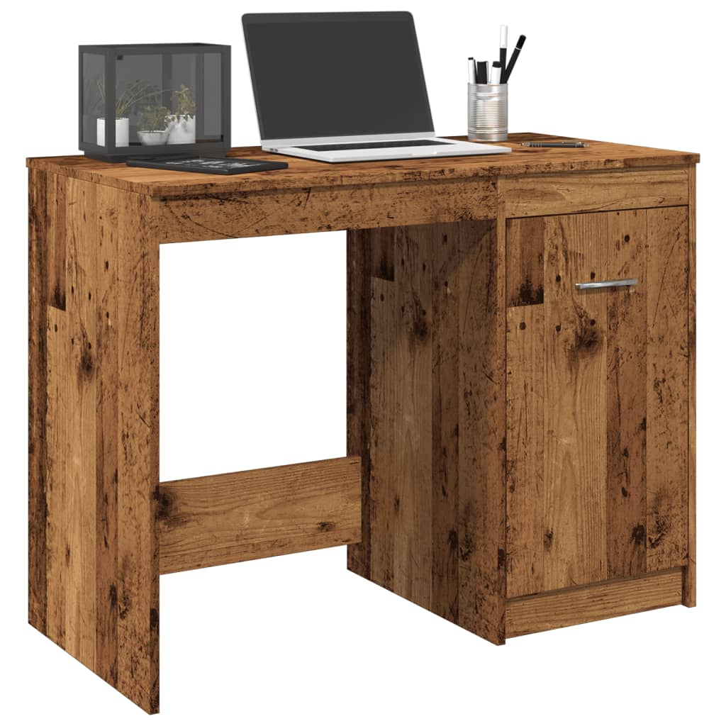 Bureau 100x50x76 cm bewerkt hout oud houtkleurig is nu te koop bij PeponiXL, paradijselijk wonen!