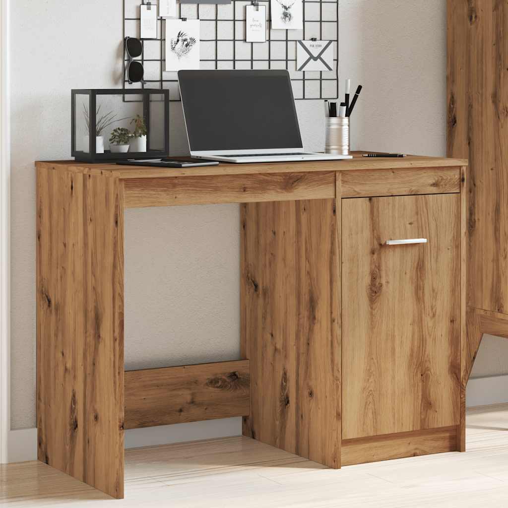 Bureau 100x50x76 cm bewerkt hout artisanaal eikenkleur is nu te koop bij PeponiXL, paradijselijk wonen!