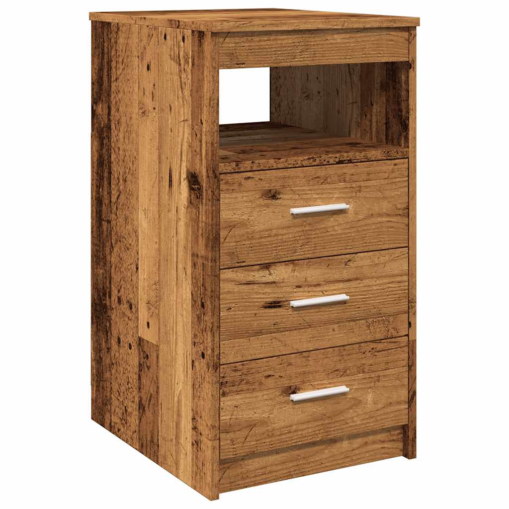 Ladekast 40x50x76 cm bewerkt hout oud houtkleurig is nu te koop bij PeponiXL, paradijselijk wonen!