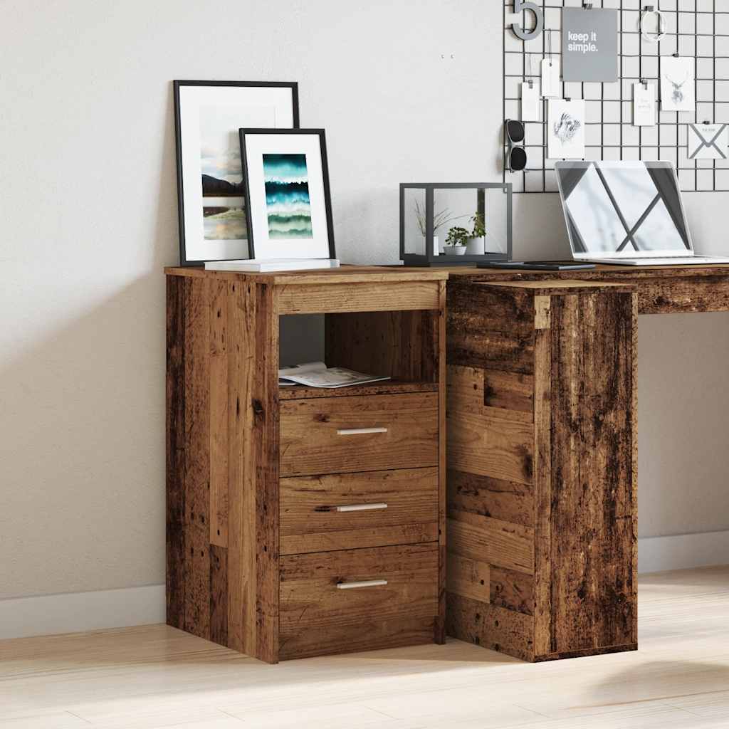 Ladekast 40x50x76 cm bewerkt hout oud houtkleurig is nu te koop bij PeponiXL, paradijselijk wonen!