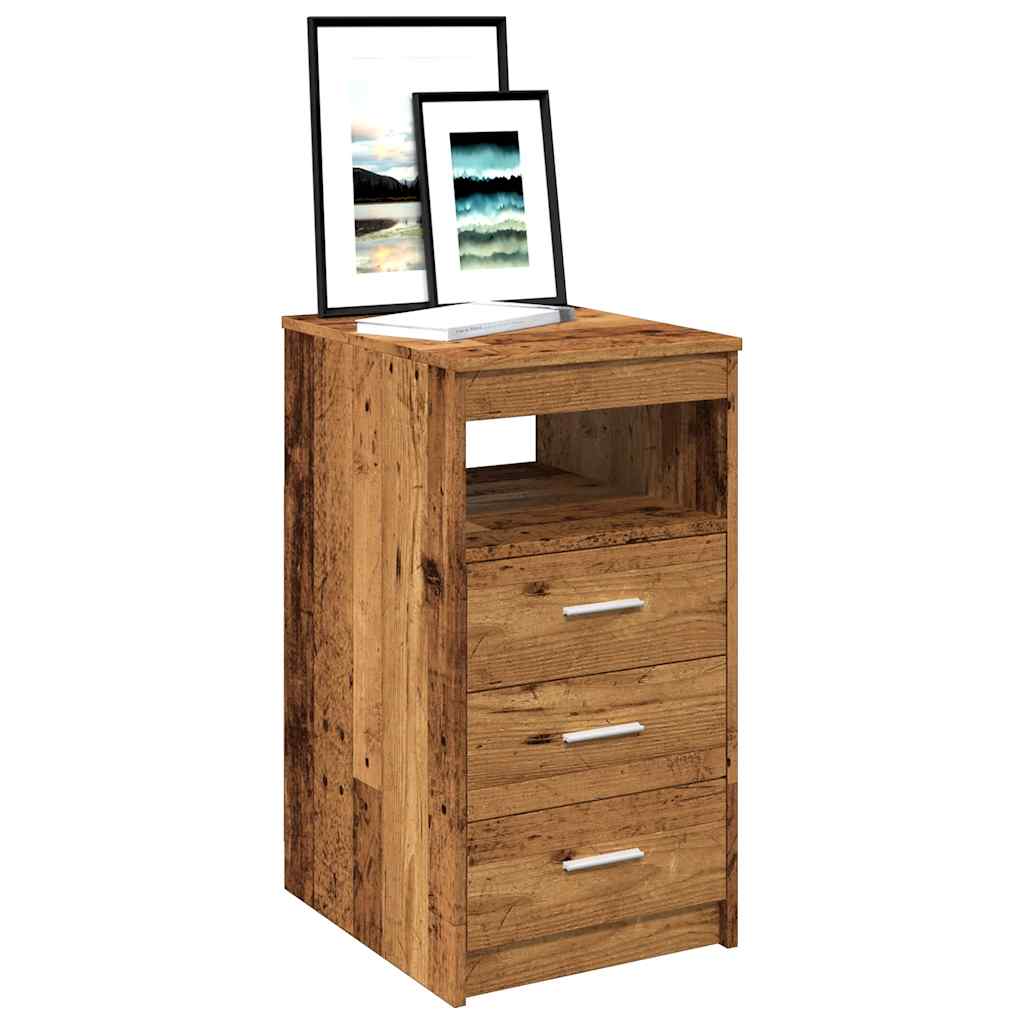 Ladekast 40x50x76 cm bewerkt hout oud houtkleurig is nu te koop bij PeponiXL, paradijselijk wonen!