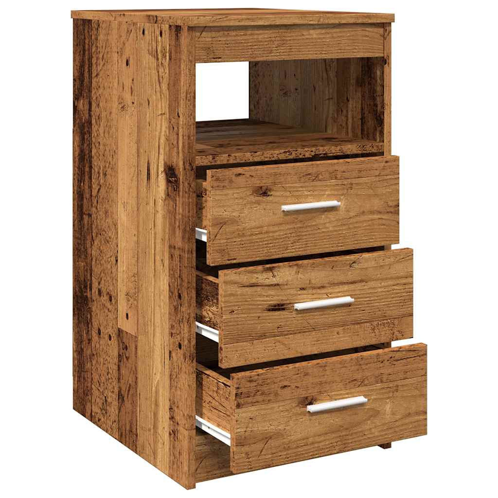 Ladekast 40x50x76 cm bewerkt hout oud houtkleurig is nu te koop bij PeponiXL, paradijselijk wonen!