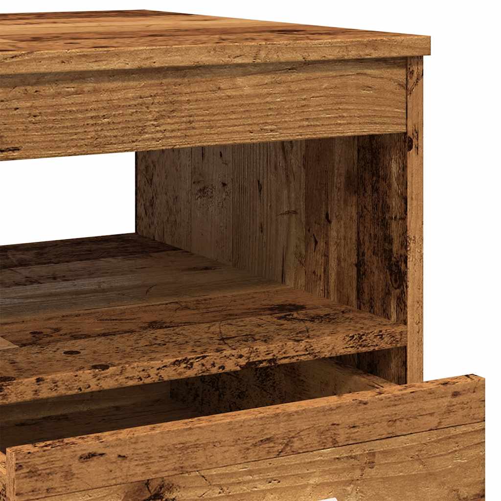 Ladekast 40x50x76 cm bewerkt hout oud houtkleurig is nu te koop bij PeponiXL, paradijselijk wonen!