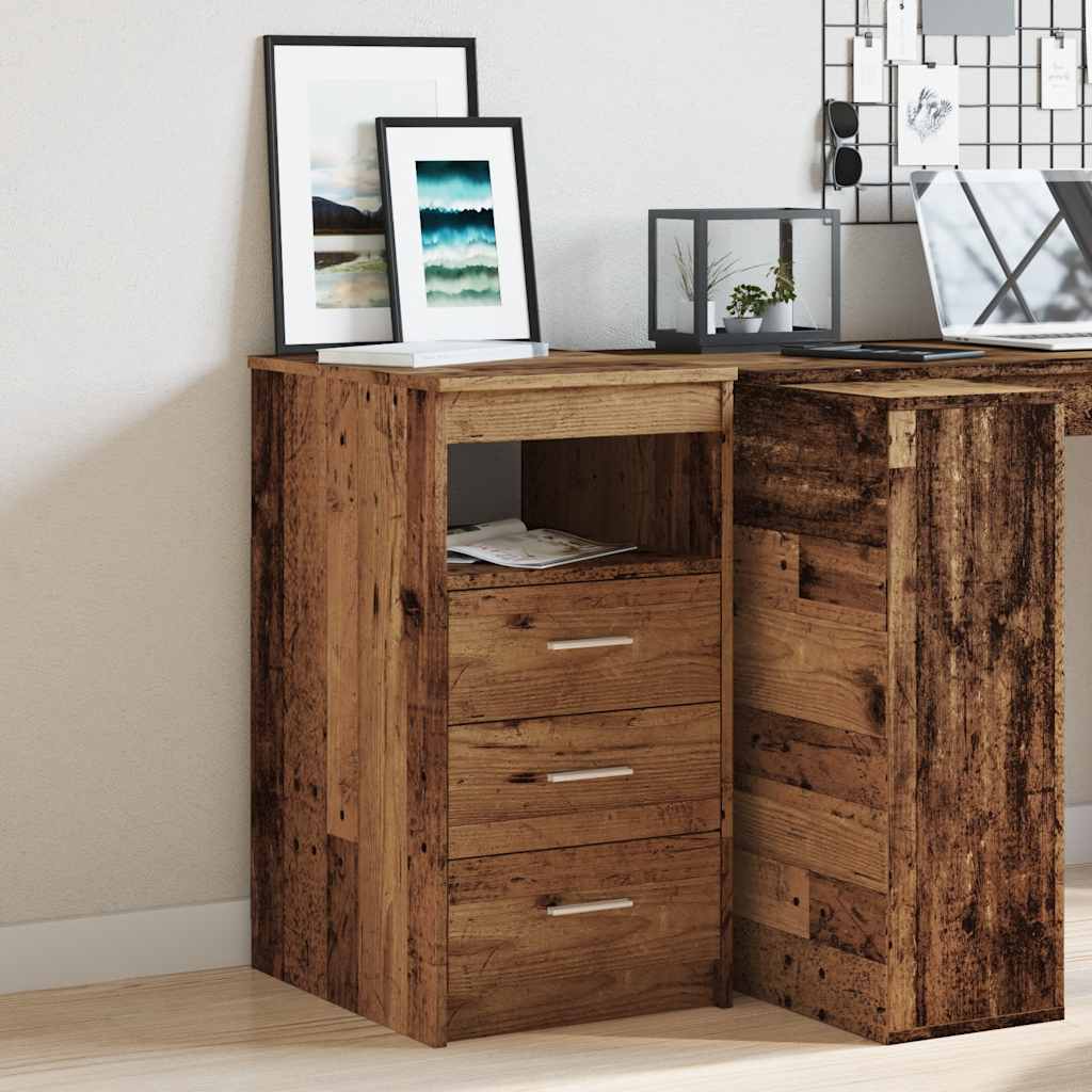 Ladekast 40x50x76 cm bewerkt hout oud houtkleurig is nu te koop bij PeponiXL, paradijselijk wonen!