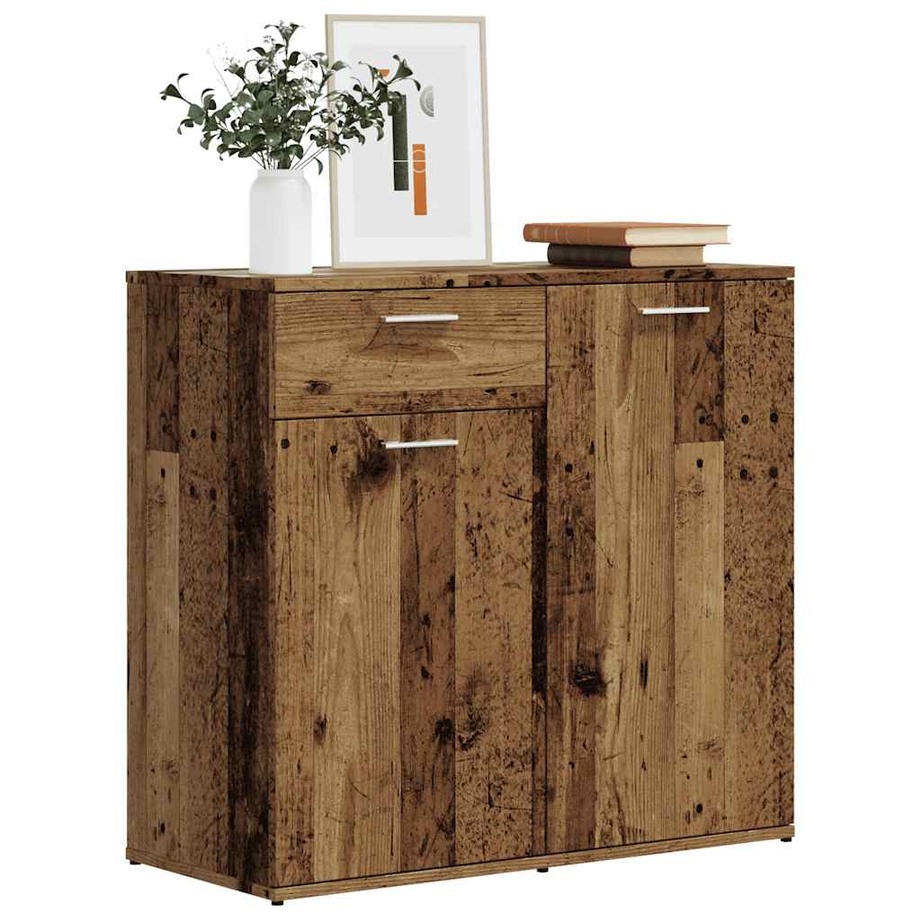 Dressoir 80x36x75 cm bewerkt hout oud houtkleurig is nu te koop bij PeponiXL, paradijselijk wonen!