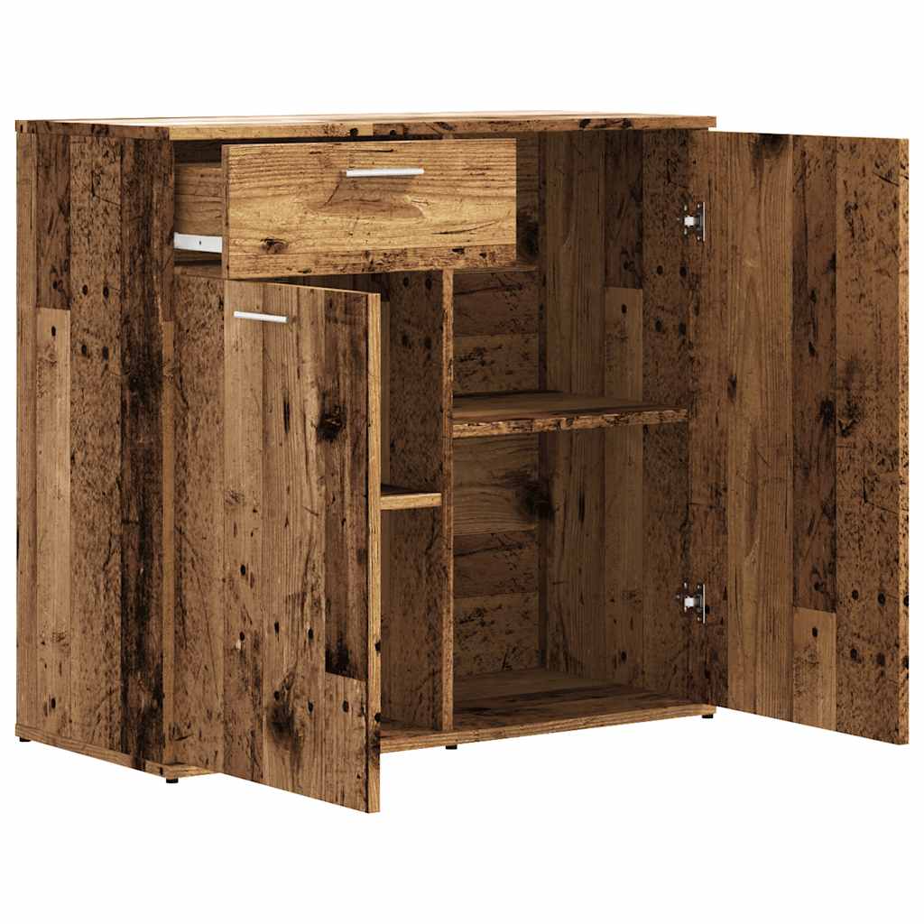 Dressoir 80x36x75 cm bewerkt hout oud houtkleurig is nu te koop bij PeponiXL, paradijselijk wonen!