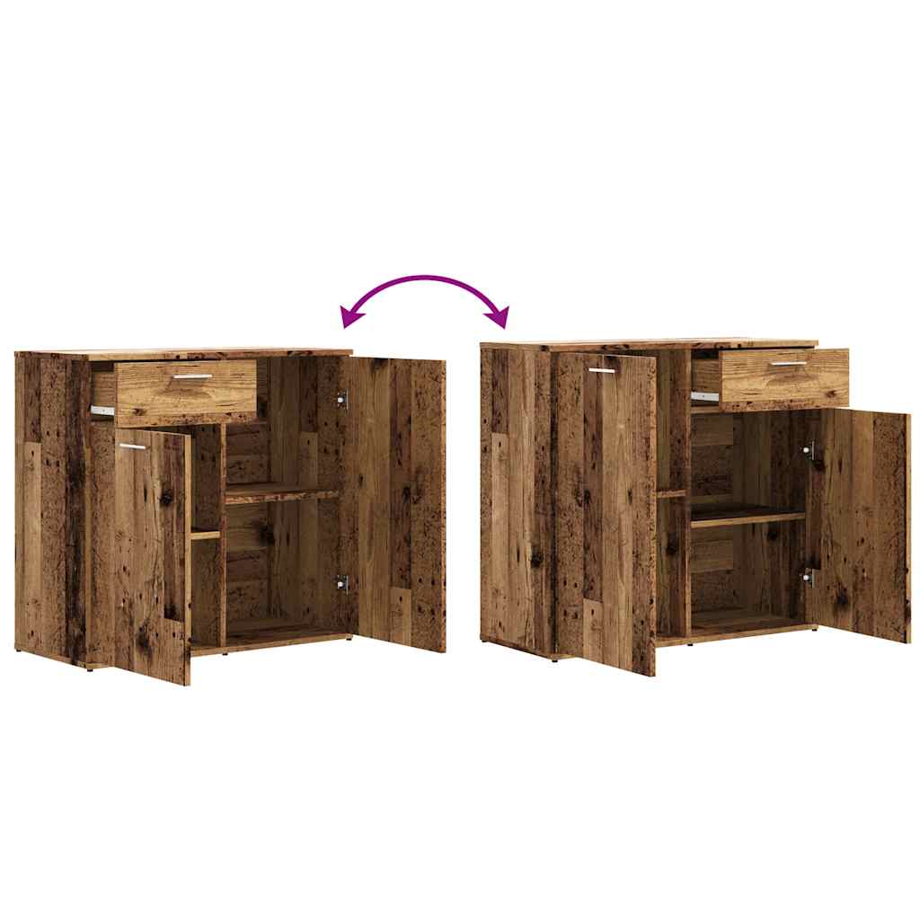 Dressoir 80x36x75 cm bewerkt hout oud houtkleurig is nu te koop bij PeponiXL, paradijselijk wonen!