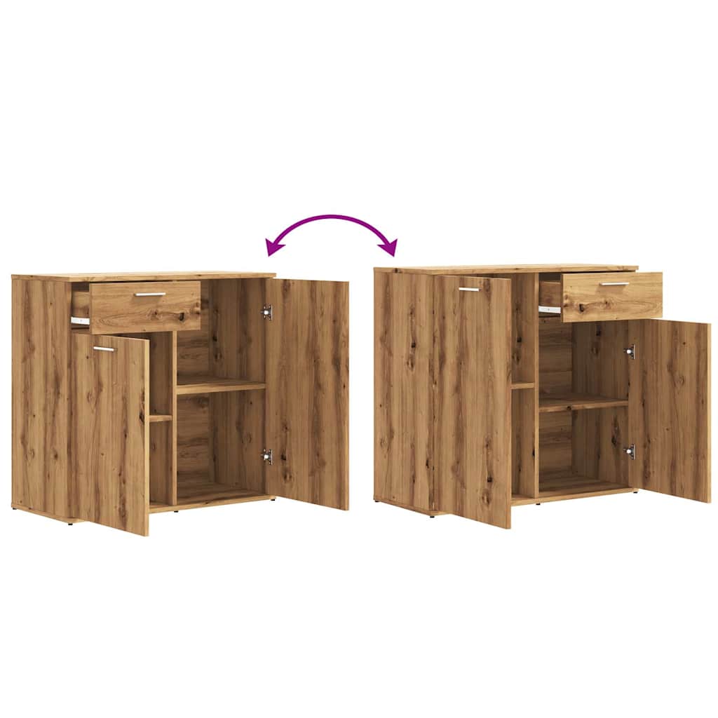 Dressoir 80x36x75 cm bewerkt hout artisanaal eikenkleur is nu te koop bij PeponiXL, paradijselijk wonen!