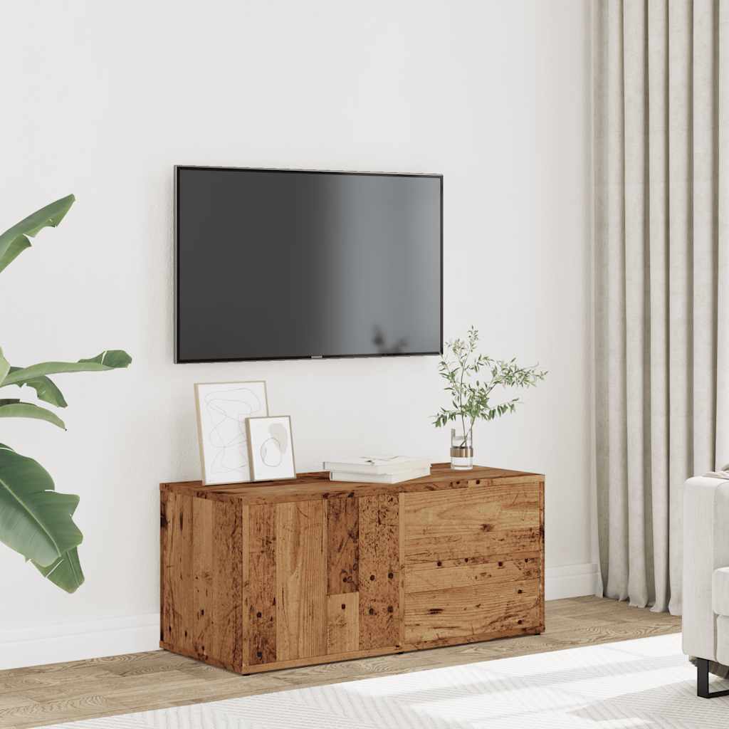 Tv-meubel 80x34x35,5 cm bewerkt hout oud houtkleurig is nu te koop bij PeponiXL, paradijselijk wonen!