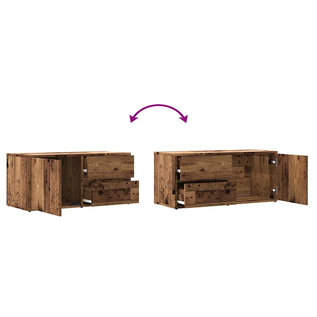 Tv-meubel 80x34x35,5 cm bewerkt hout oud houtkleurig is nu te koop bij PeponiXL, paradijselijk wonen!