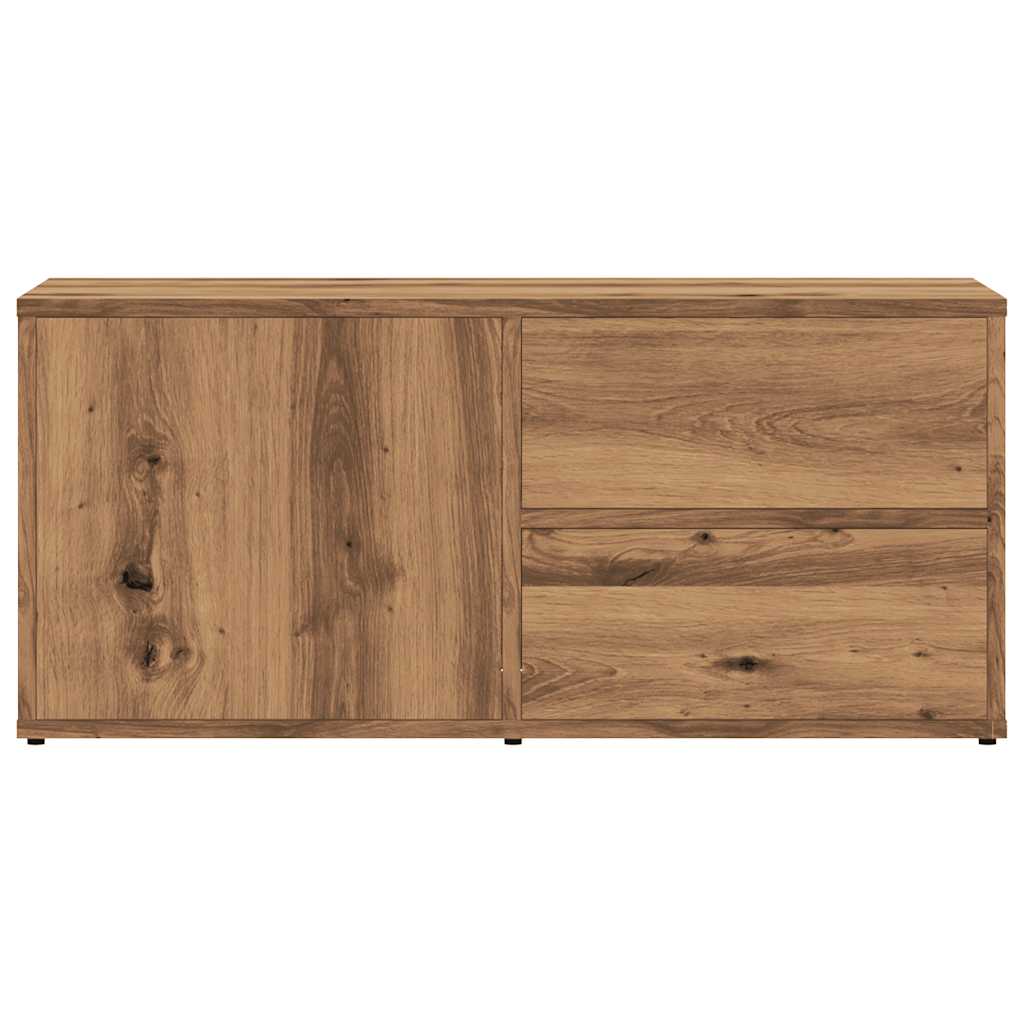 Tv-meubel 80x34x35,5 cm bewerkt hout artisanaal eikenkleur is nu te koop bij PeponiXL, paradijselijk wonen!