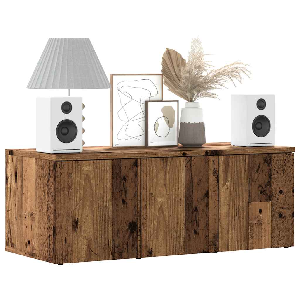 Tv-meubel 80x34x30 cm bewerkt hout oud houtkleurig is nu te koop bij PeponiXL, paradijselijk wonen!