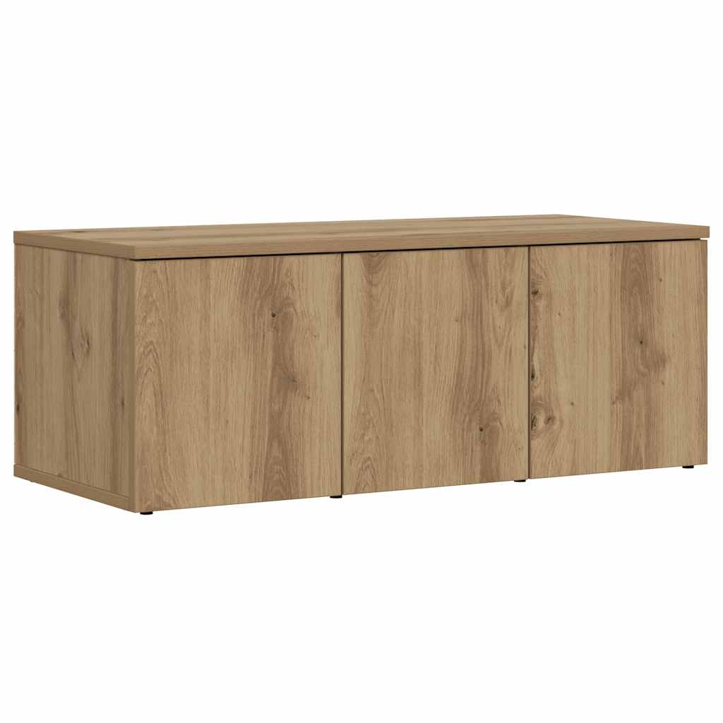 Tv-meubel 80x34x30 cm bewerkt hout artisanaal eikenkleur is nu te koop bij PeponiXL, paradijselijk wonen!