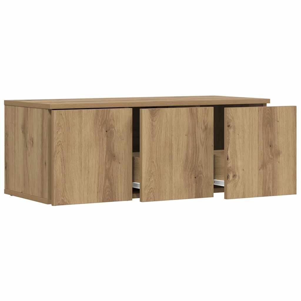 Tv-meubel 80x34x30 cm bewerkt hout artisanaal eikenkleur is nu te koop bij PeponiXL, paradijselijk wonen!