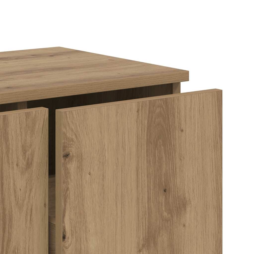 Tv-meubel 80x34x30 cm bewerkt hout artisanaal eikenkleur is nu te koop bij PeponiXL, paradijselijk wonen!