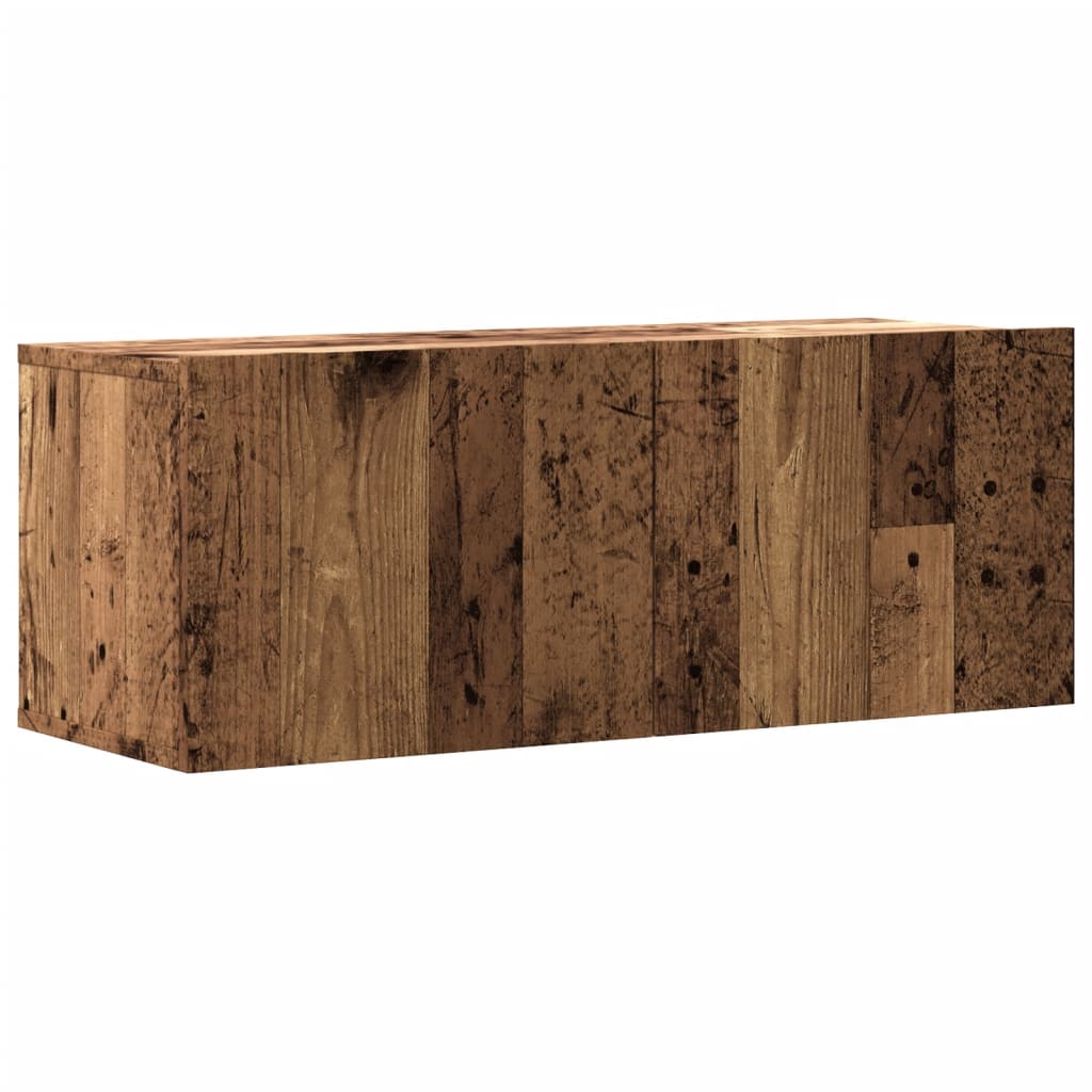 Tv-wandmeubel 80x30x30 cm bewerkt hout oud houtkleurig is nu te koop bij PeponiXL, paradijselijk wonen!