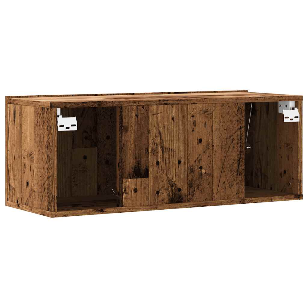 Tv-wandmeubel 80x30x30 cm bewerkt hout oud houtkleurig is nu te koop bij PeponiXL, paradijselijk wonen!