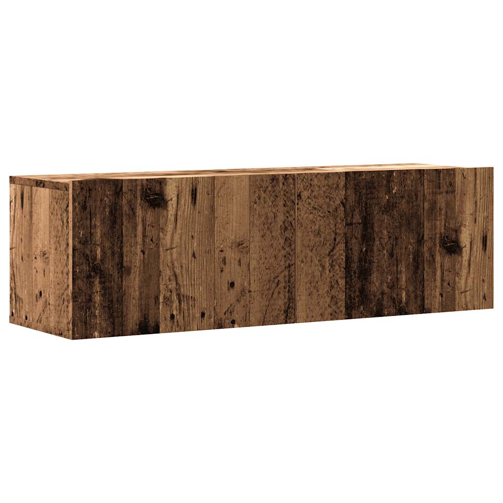 Tv-wandmeubel 100x30x30 cm bewerkt hout oud houtkleurig is nu te koop bij PeponiXL, paradijselijk wonen!