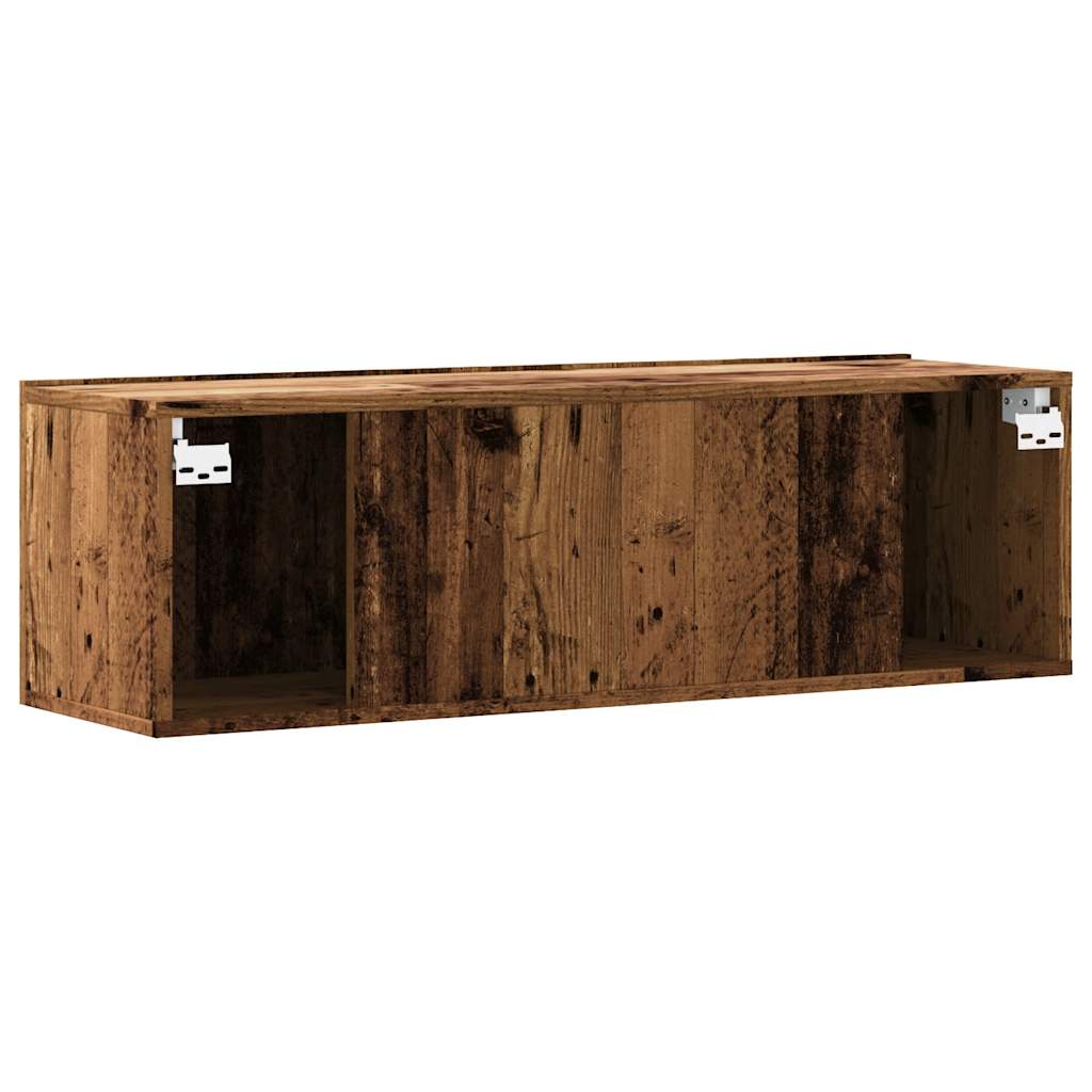 Tv-wandmeubel 100x30x30 cm bewerkt hout oud houtkleurig is nu te koop bij PeponiXL, paradijselijk wonen!