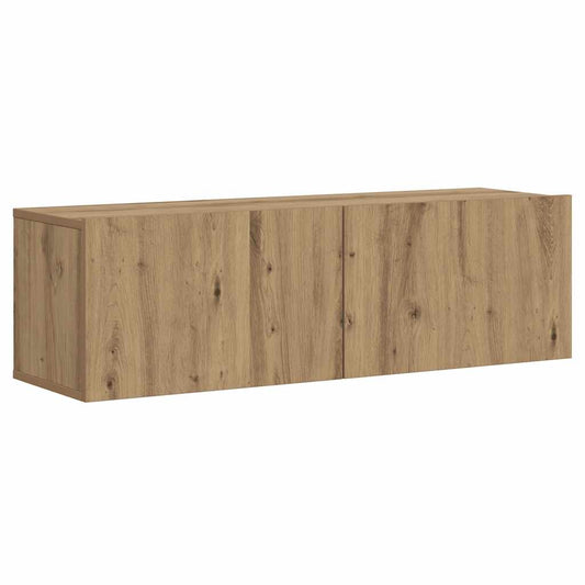 Tv-wandmeubel 100x30x30 cm bewerkt hout artisanaal eikenkleurig is nu te koop bij PeponiXL, paradijselijk wonen!