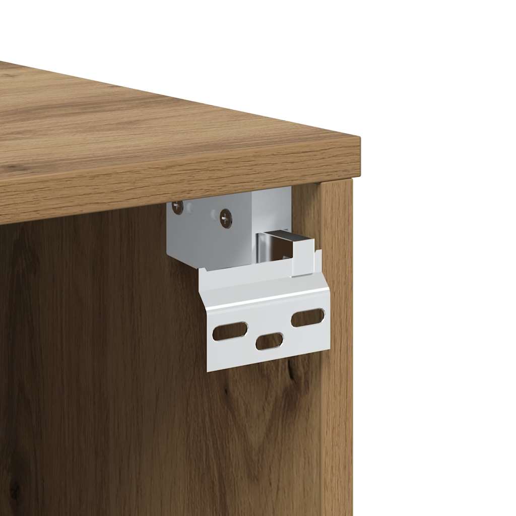 Tv-wandmeubel 100x30x30 cm bewerkt hout artisanaal eikenkleurig is nu te koop bij PeponiXL, paradijselijk wonen!